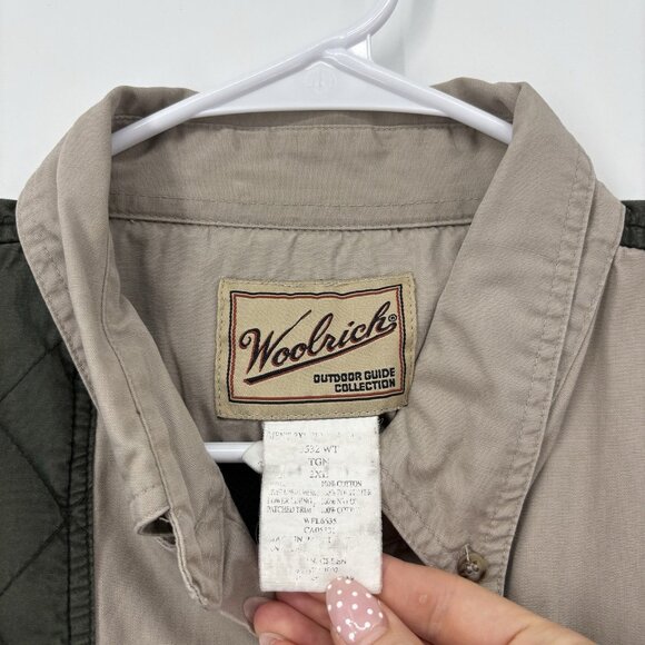 Woolrich Shirt Mens 2XL Green Canvas Outdoor Guide Collection Shooting Hunting - Picture 4 of 12